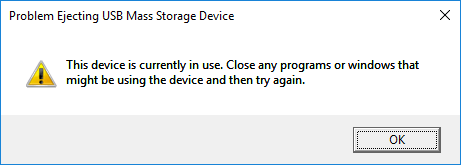 Problem Ejecting USB Mass Storage Device