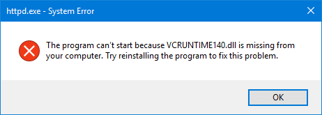 VCRUNTIME140.DLL is missing