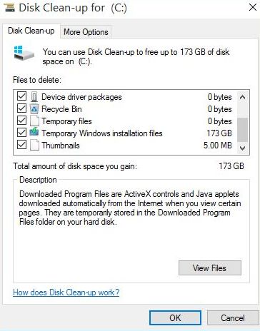 Temporary Windows installation files
