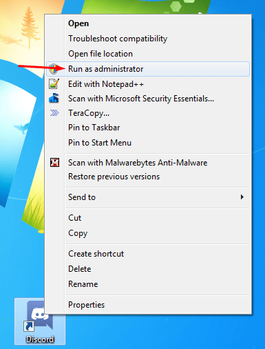 run discord as an administrator