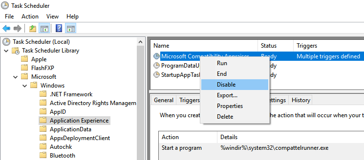 Disable CompatTelRunner.exe