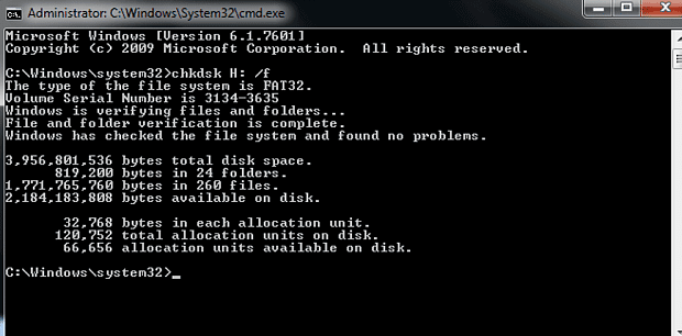 Chkdsk command