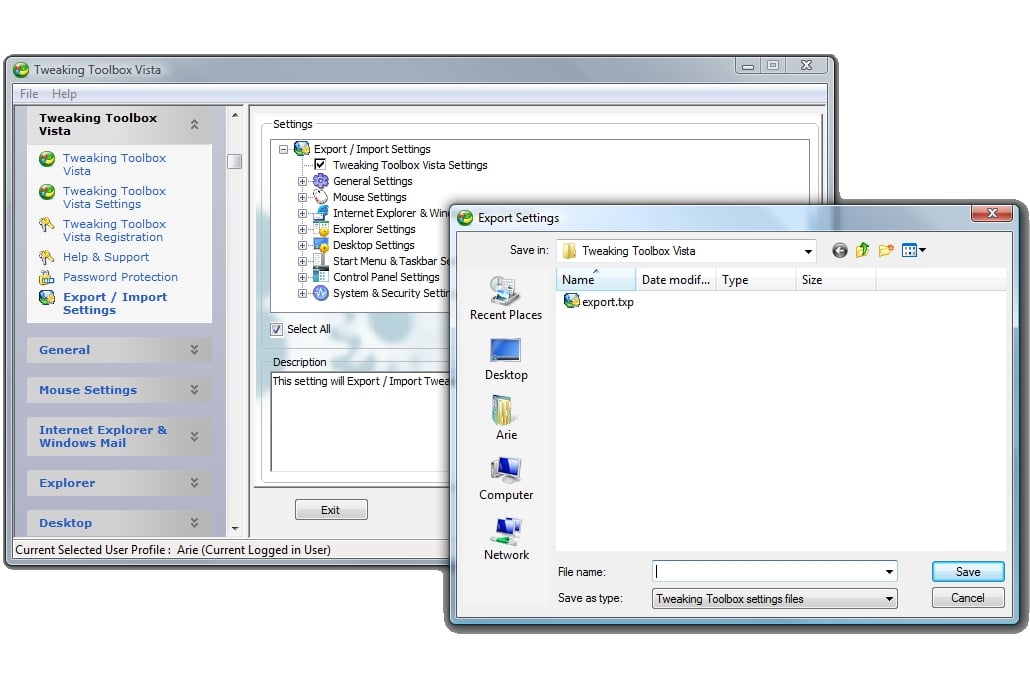 Tweaking Control Panel