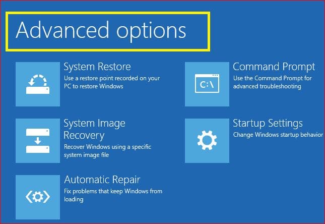 Resetting Options: