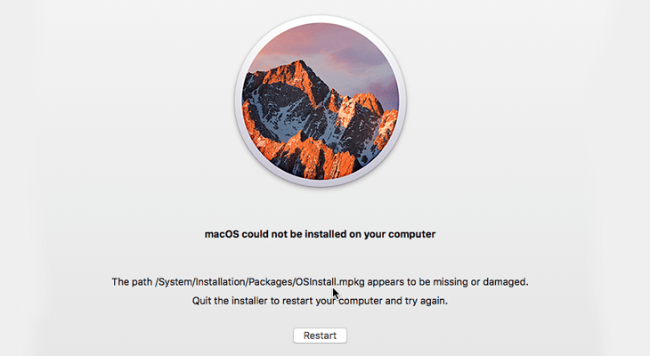 macOS Could Not Be Installed on Your Computer 