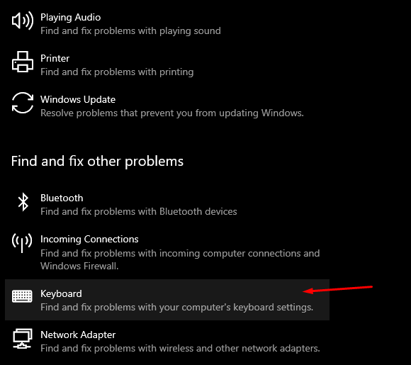 run the troubleshooter