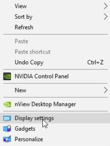 display settings