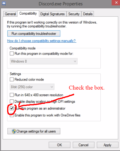 Run this program as an administrator