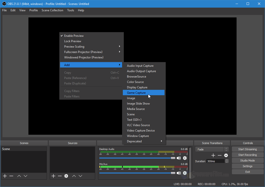 OBS Studio screen recording software