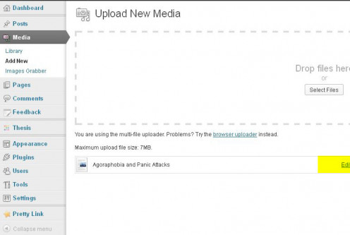 Sube tu PDF, luego haz clic en el enlace "Editar".