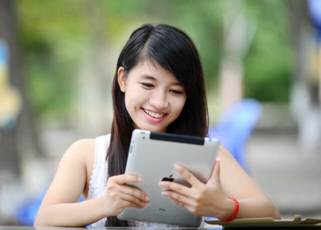 ipad, girl, tablet