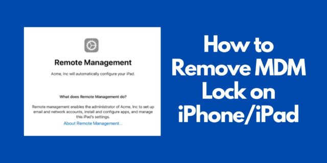 mdm lock removal